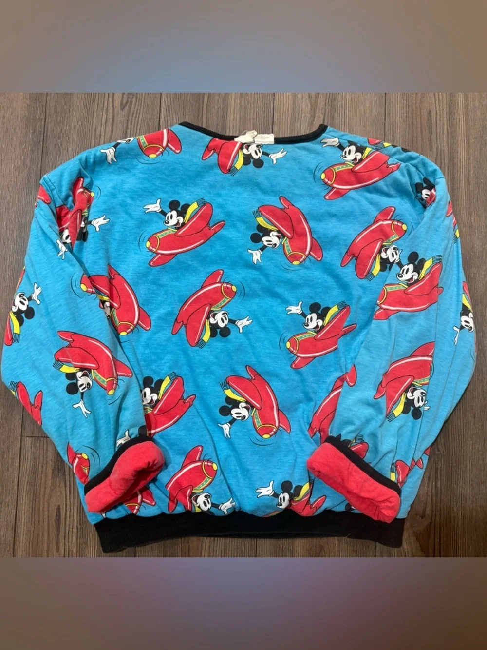 Vintage 90s Mickey Mouse Aviation Sweatshirt OSFM Disney JG Hook Rare
